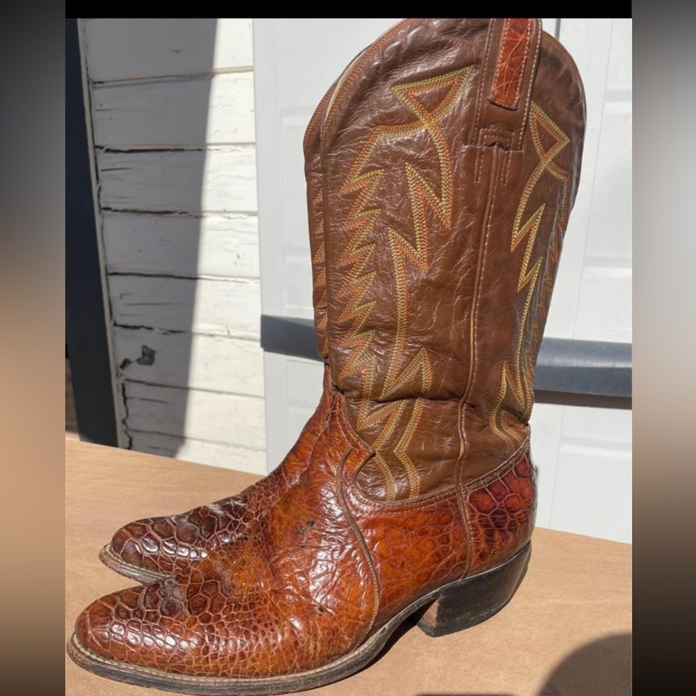 Vintage Montana Sea Turtle Cognac Boots. Men’s size 10.5